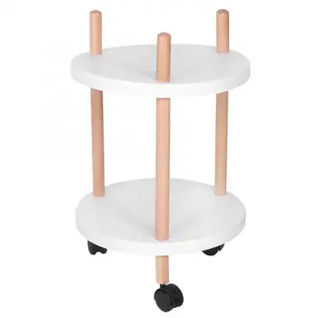 

Multifunction Round White Cart Side Table Trolley Serving Cart Tea Table Kitchen Storage Rack Storage Rack Cart