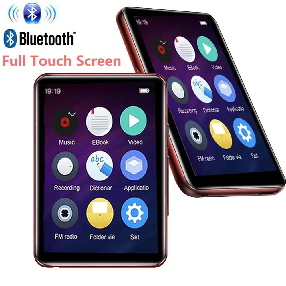 

MP4 Player Bluetooth4.2 with 2.5 inch Full Touch Screen 16GB HiFi Lossless Player Built-in Speaker, Sports SD Card up to 128GB