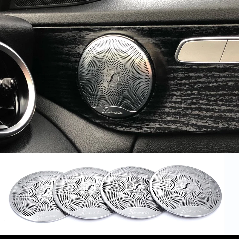 Нержавеющая Сталь автомобильный аудио динамик двери автомобиля громкий динамик Накладка для Mercedes Benz- C Класс W205/GLC- e-класс