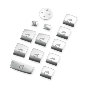

ABS Chrome Switch Trim Accessories Car Interior Silver 11Pcs Window Lift