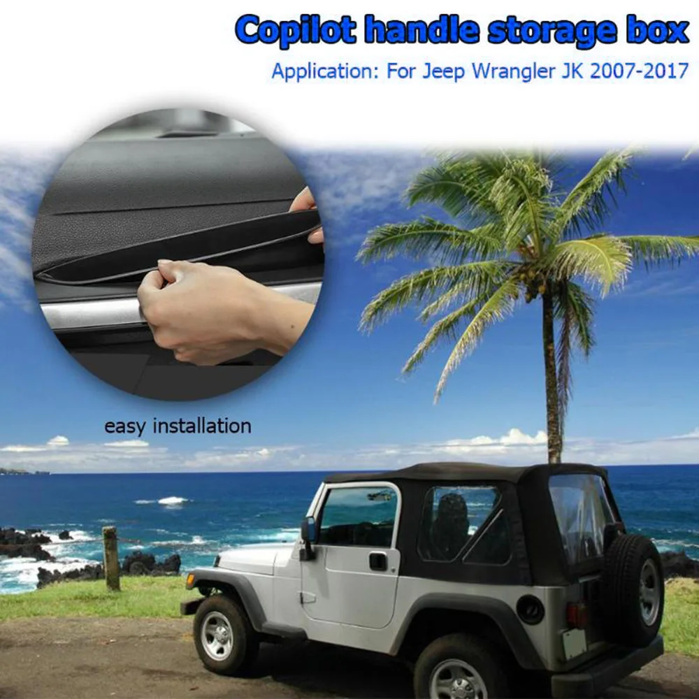 

For Jeep Wrangler JK 07-17 Car Inner Passenger Seat Storage Tray Box Organizer