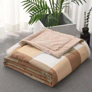 

Thin Summer Quilts Grid Comforter Air-conditioning Coverlet Sofa Throw Blankets Bedspread