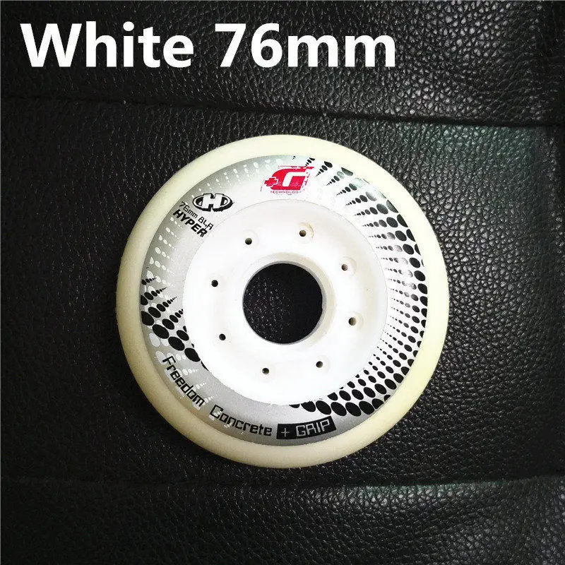 4 шт./партия роликовые коньки 80 мм 76 мм 72 мм белый черный катания колеса для Powerslide ролики SEBA hv HL светильник из углеродного волокна - Цвет: White 76mm