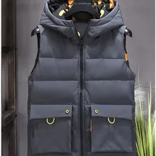 Брендовые мужские зимние осенние жилеты без рукавов, пальто большого размера с хлопковой подкладкой, мужские повседневные Удобные Модные утепленные жилеты