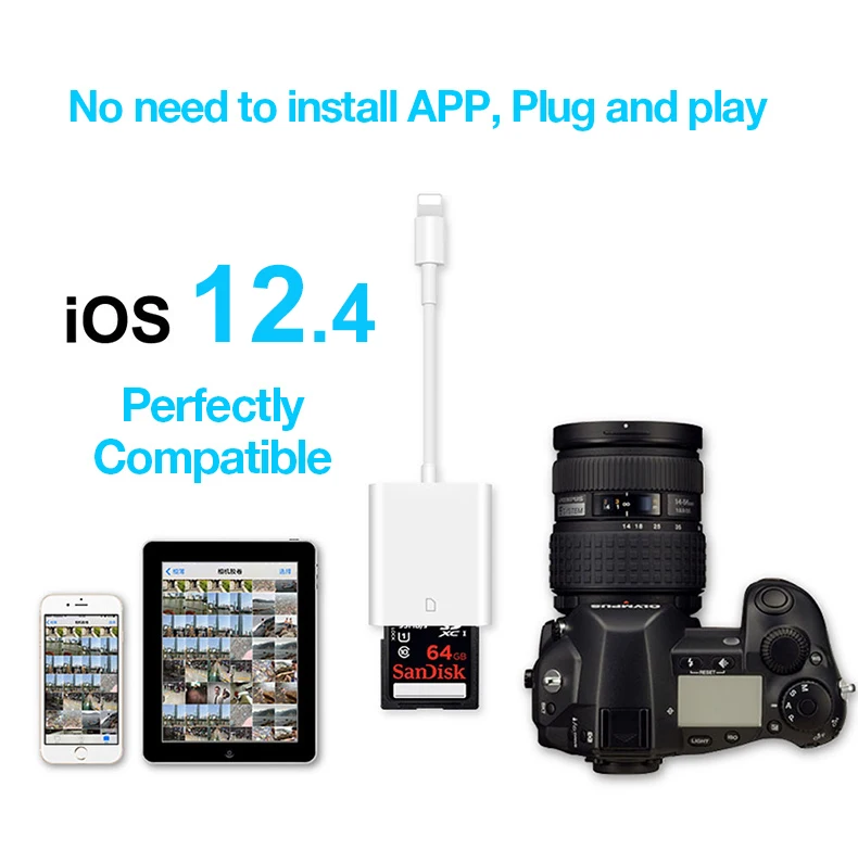 UTHAI F16 для iphone USB OTG адаптер 500 мАч HDMI конвертер Lightning в USB SD адаптер для iphone 7 8 X XR 11 Поддержка IOS13