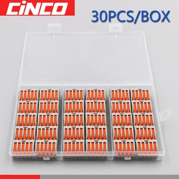

Box Packing 30pcs 222-415 PCT-215 PCT215 5 pin pole mini fast wire Connectors Universal Compact Wiring push-in Terminal Block