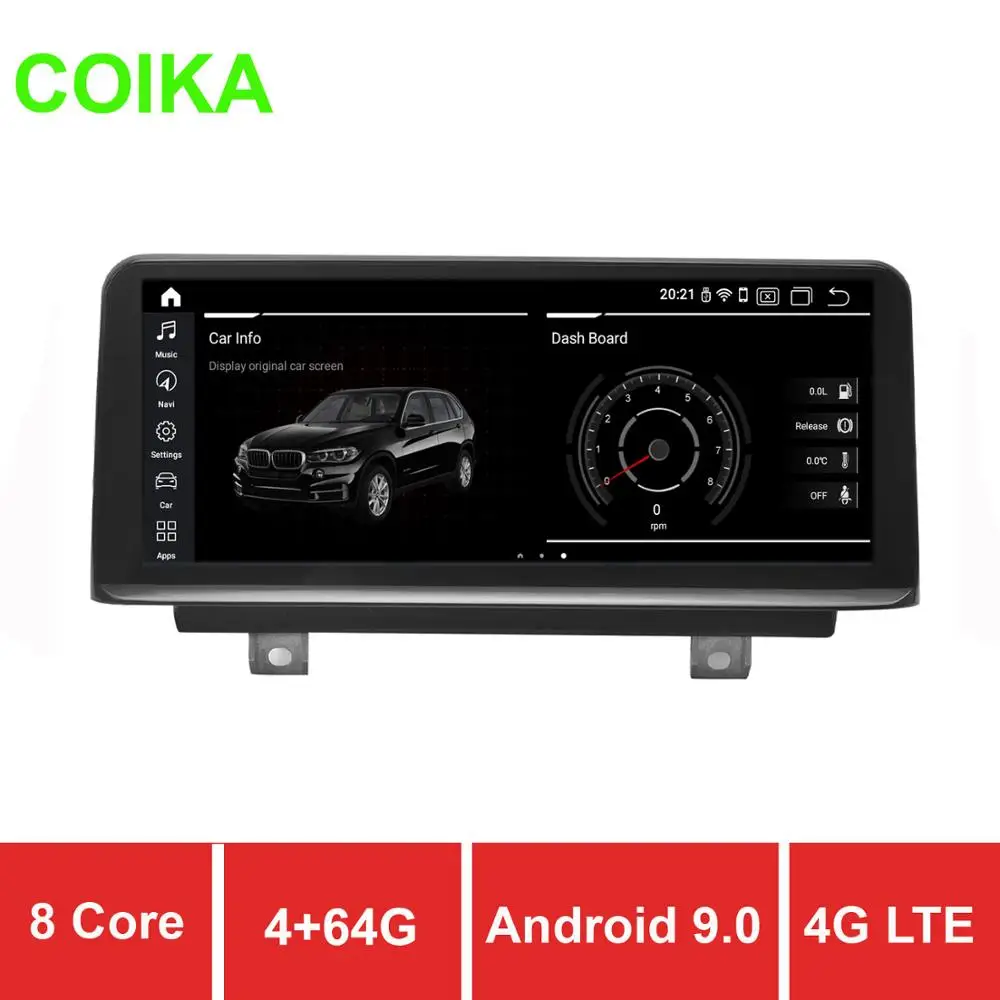 

COIKA 8 Core 10.25'' Android 9.0 Car Display Stereo For BMW F30 F31 F32 F33 F34 F36 2013-2017 WIFI 4G 4+64G RAM SWC BT GPS IPS
