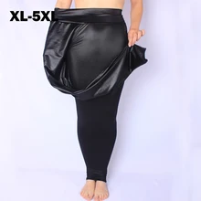 Большие размеры 6XL 7XL женские леггинсы черные эластичные леггинсы из искусственной кожи с высокой талией стрейч обтягивающие штаны, брюки-карандаш