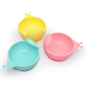 

15*12*8.6cm High Quality Silicone Baby Dishes Silicone Baby Fashion Baby Bowl With Cup Suction Feeding Food Dishes Tray