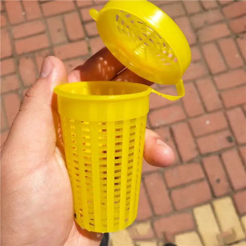 

2020 Fish Cage Crab Cage Shrimp Cage Bait Cage Plastic Fishing Net Fish Feeder Cage Bait Cage Accessories Yellow Tool