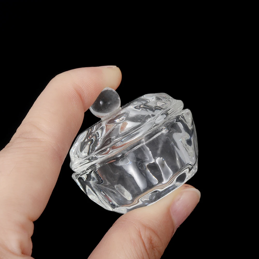 Transprent Acylic Crystal Glass Nail Crystal Cup With Lid Bowl Holder Acrylic Powder Dish Clear White Nail Art Accessory Tools 6