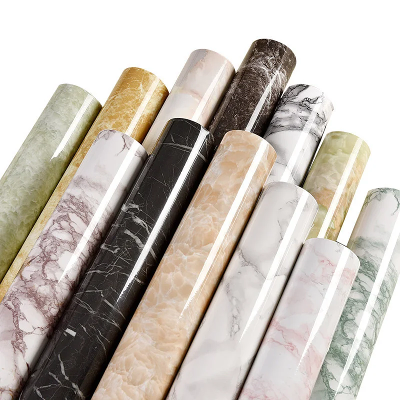 

Thick Waterproof Self-adhesive Wallpaper PVC Imitation Marble Pattern Stickers Furniture Kitchen Wall Papers Home Decor 60*100cm