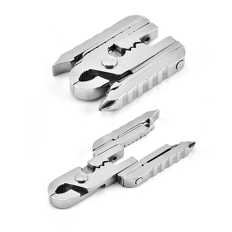 

Portable Multifunction Folding Plier,Stainless Steel Foldaway Knife Keychain Screwdriver,Camping Survival Outdoor Tools