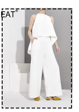 DEAT Новая летняя модная женская одежда, винтажная кружевная рубашка с рукавами-фонариками и отложным воротником и прямые брюки, набор WG22305L