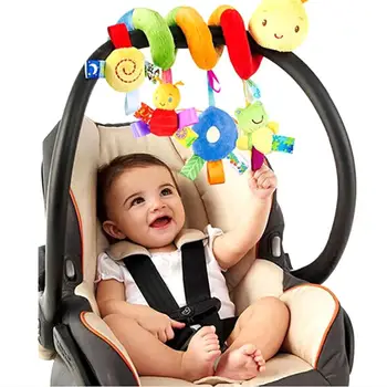 

Infant Newborn Baby Music Hanging Bed Bedroom Decor Safety Seat Plush Cute Activity Cartoon Stroller Crib Pram Rattle Doll Toy