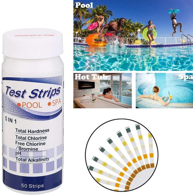 Lot de 50 bandelettes de test PH multi-usages pour piscine SPA