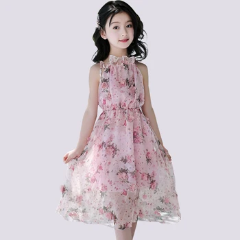 

Summer Dress For Girls Bohemia Beach Dresses For Girl Floral Pattern Kids Dresses Teenage Clothes Girl 6 8 10 12 14