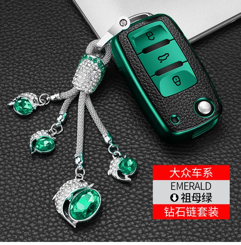 Custodia portachiavi auto PU TPU per VW Volkswagen Polo Passat Golf giuolino Arteon Fox GLI Gol Skoda SEAT Ibiza copertura portachiavi remota - H1c43115893e74f9a88f6da4651999deeG