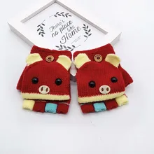 Горячая Распродажа 1 пара модные детские мужские и женские зимние теплые вязаные перчатки без пальцев