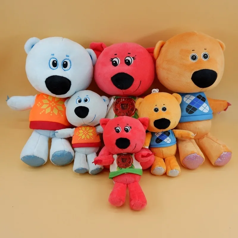 3 шт./компл. высокое качество игрушка с мультяшным мишкой плюшевых игрушек с аппликацией медведя плюша Животные Медведь кукла, подарок на день рождения для детей