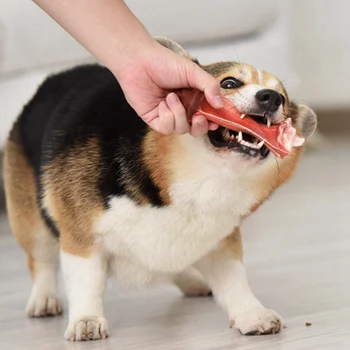 

Hot Indestructible Pet Dog Chew Toy Interactive Fetch Toys Rubber Bone Shape Molar Teeth Clean Stick Dogs Puppy Treats