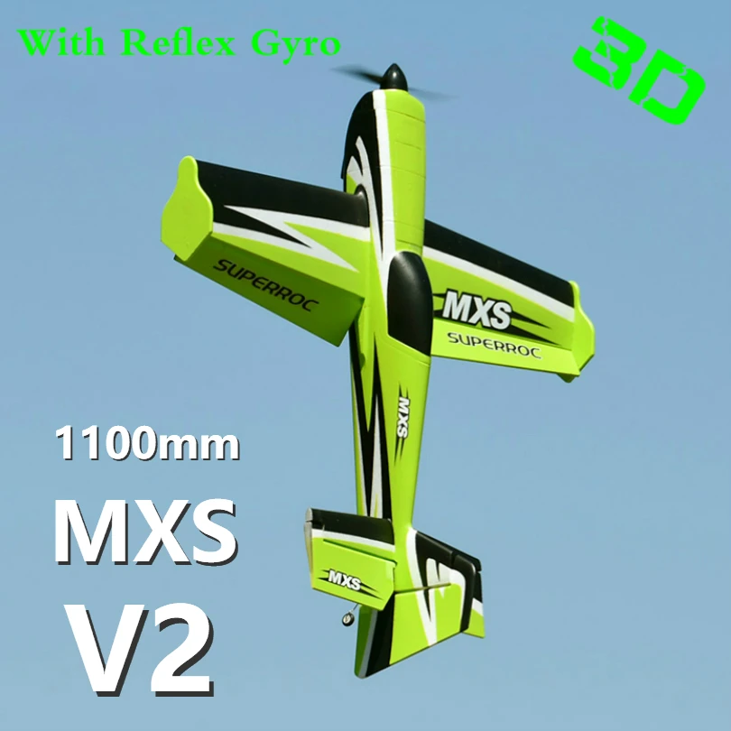 US $261.89 Fms 1100mm 11m Mxs V2 Green 4ch With Reflex Gyro 3s Aerobatic 3d Pnp Rc Airplane Hobby Model Plane Aircraft Avion Epo Sports