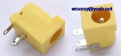 

DHL/EMS 1000 PCS Yellow 5.5 X 2.1mm DC PLUG 2.0mm DC Female PCB socket FOR Power Charger-A8