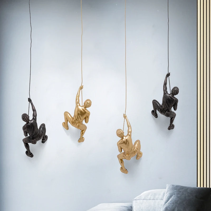 Creative Rock climber Figurines Sculpture Wall Hanging Decorations