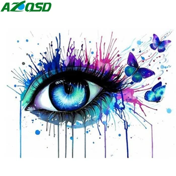 

AZQSD Unframe Paint By Numbers Eyes Abstract Art DIY Picture Oil Painting By Numbers Portrait Acrylic Paint Canvas Handicraft
