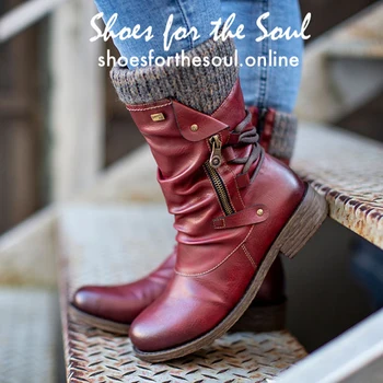 

Winter Boots Women Basic Women Mid-Calf Boots Round Toe Zip Platform Decor Female Shoes Warm Boots Shoes