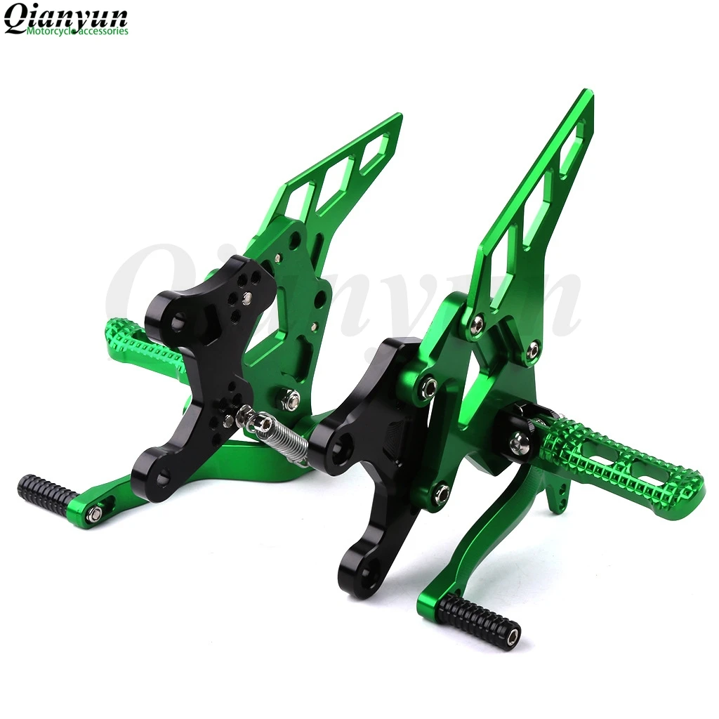Для Kawasaki z900 мотоцикл CNC алюминиевая подставка для ног задние наборы регулируемые Задние подножки Мото Аксессуары подножки - Цвет: Зеленый
