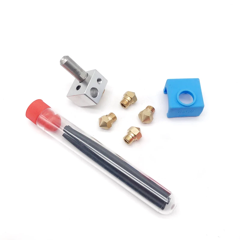 MK10 Hotend Комплект Экструдер комплект с тепла блок Медь 0 4 мм Насадка горло Трубка PTFE
