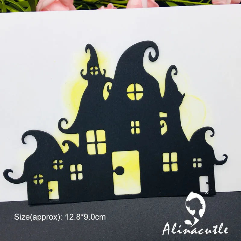 

Die Cut Metal Cutting Dies Halloween Castle Scrapbook Album Papercraft Handmade Card Stencil Cutter Punch Die Alinacutle