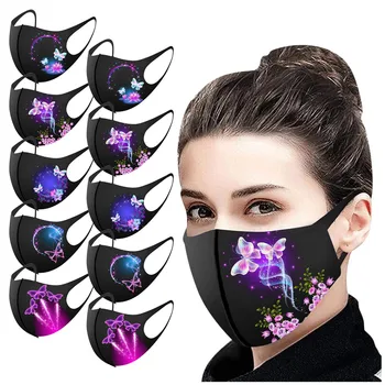 

5/10/25pcs Mask Fabric Face Mask Adult Butterfly Prints Cute Breathable Protection Mask Washable Earloop Mask Mondmasker Wasbaar