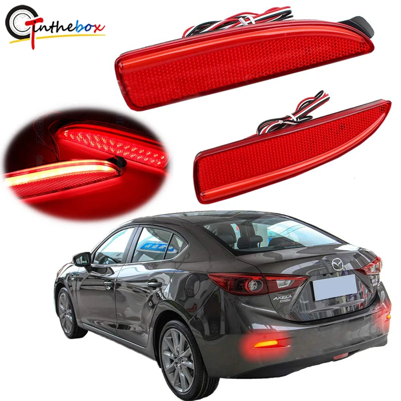 Gtinthebox 3D Optic Red Lens 90-SMD LED Rear Bumper Reflectors Fog Brake Tail Light Lamps For 2004-2008 Mazda 3 Sedan/Wagon | Автомобили и