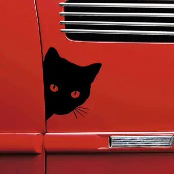 

Car Sticker Cartoon Cat Face Carved Reflective Car Door Sticker Reflective Sign наклейки на авто Car Accessories