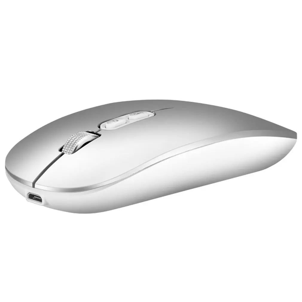 SILVER M103 перезаряжаемая беспроводная мышь Slient Button USB мини оптическая Ультратонкая мышь с зарядным кабелем для компьютера ноутбука - Цвет: SILVER