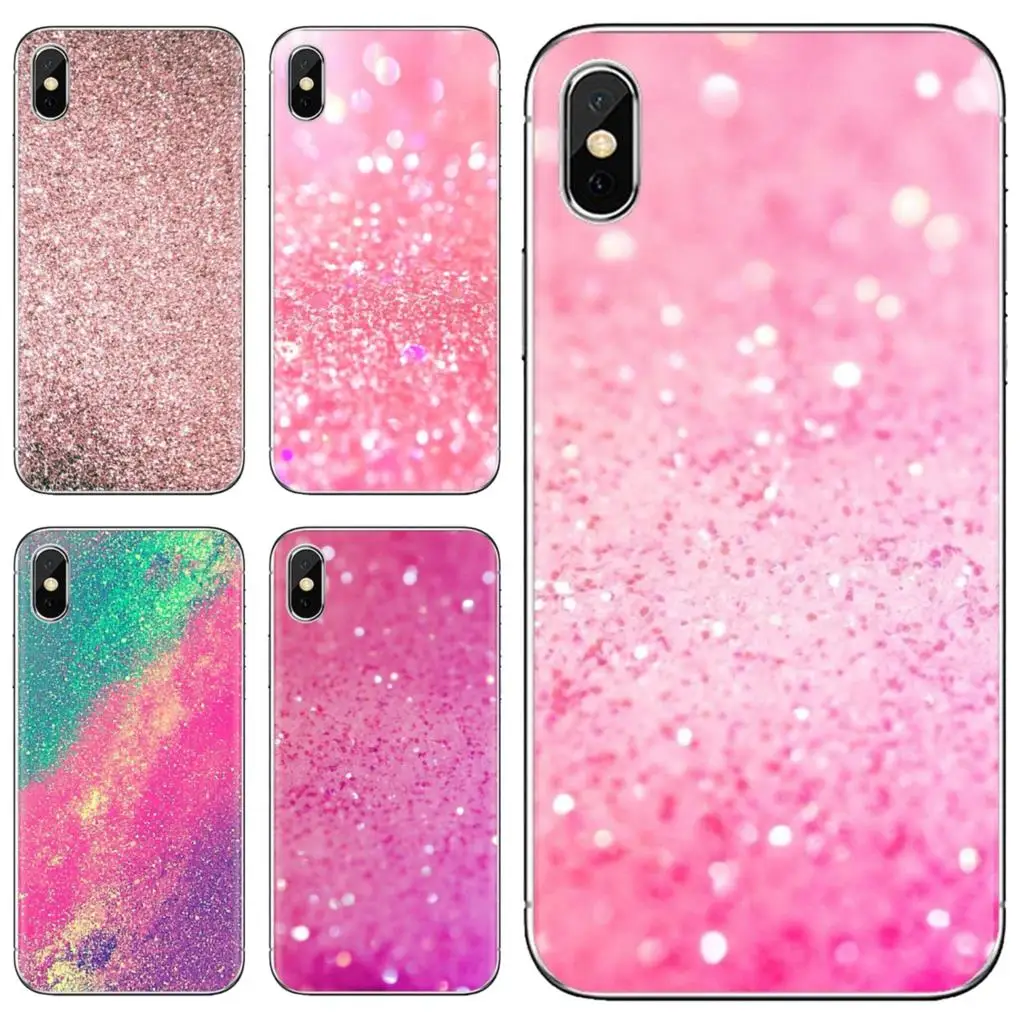 Soft TPU Cover Pink And Silver Glitter Sparkle For Xiaomi Mi 5X 6X Mix 1 2 2S 3 Mi5 Mi5S Mi6 Mi3 Mi4 poco X3 nfc F2 Pro M3 | Мобильные