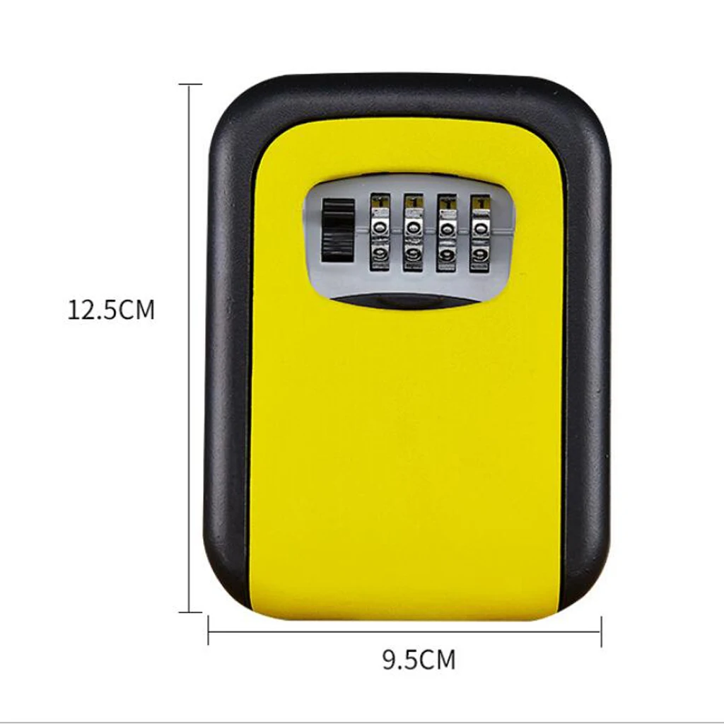 Key Lock Box Wall Mounted Key Safe Box Weatherproof 4 Digit Combination
