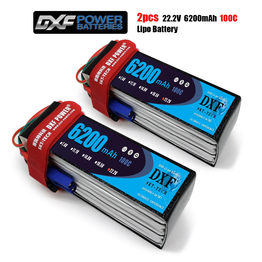 DXF RC Lipo батарея 6S 22 2 V 6200mah 100C MAX 200C для AKKU автомобиля лодки самолета квадрокоптера