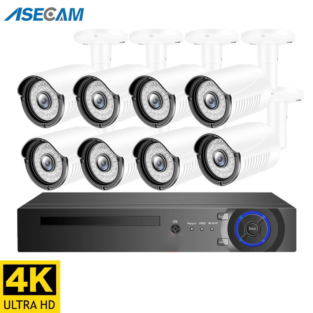 Super 4K 8MP H.265 POE NVR Kit CCTV Security System Outdoor HD IP Camera P2P 8ch Record Video Surveillance Set