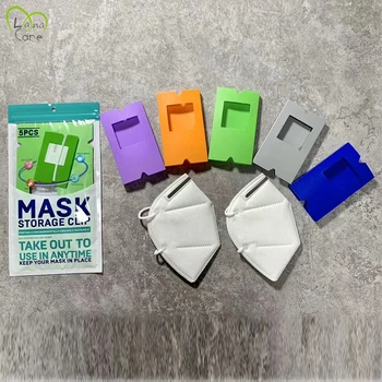 

5PCS Foldable Mask Storage Clip Disposable Face Masks Clip Dustproof Portable Mask Clip Case Organizer Eco-Friendly
