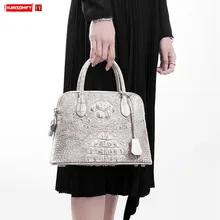 Настоящая сумка для женщин из крокодиловой кожи Новая роскошная модная женская сумка через плечо сумки из натуральной кожи женские сумки
