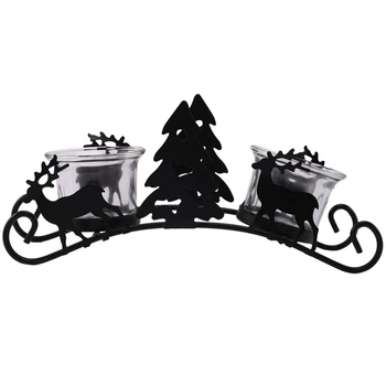 

Christmas Candle Holders Creative European Iron Art Deer Christmas Tree Candlestick Christmas Decorations and Gifts