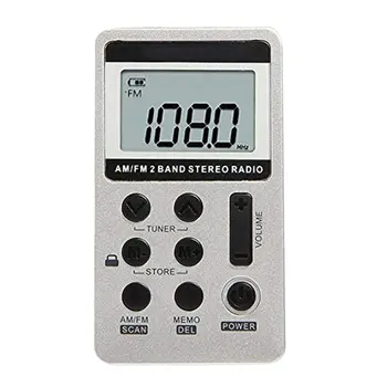 

Mini Radio AM FM Pocket Portable Stereo Radio Tiny Digital Radio with Rechargeable Battery & LCD Display & earphone