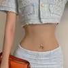 Hypoallergenic 925 Sterling Silver Plum Blossom Flower Navel Piercing Belly Button Rings Romantic Zircon Body Jewelry Women Gift 2
