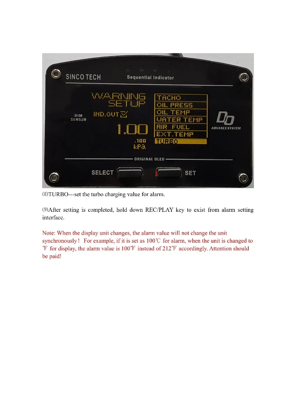 CNSPEED 10 в 1 Стиль Авто спортивный цифровой измеритель OLED цифровой тахометр полный сенсор комплект Электрический автомобильный измеритель YC101196