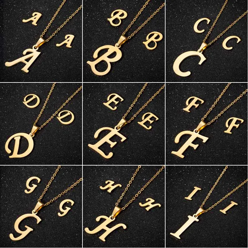 Stainless Steel A-Z Alphabet Initial Necklace for Women Men Personalize Jewelry 26 Letter Necklace Collier Pendientes 2024 - Image 6