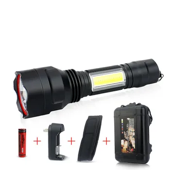 

COB T6 Super Power Led Flashlight Waterproof 4 Modes Portable Lamp 18650 Rechargeable Lampe Torche for Outdoor Camping Hunting