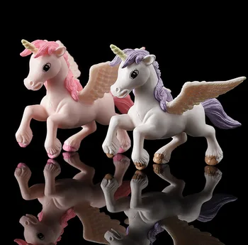

Cartoon Cute Pegasus Dolls Unicorn Anime Action Figure Pony Succulents Assembly Ornaments Figma Gift Toys for Children 4pcs/set